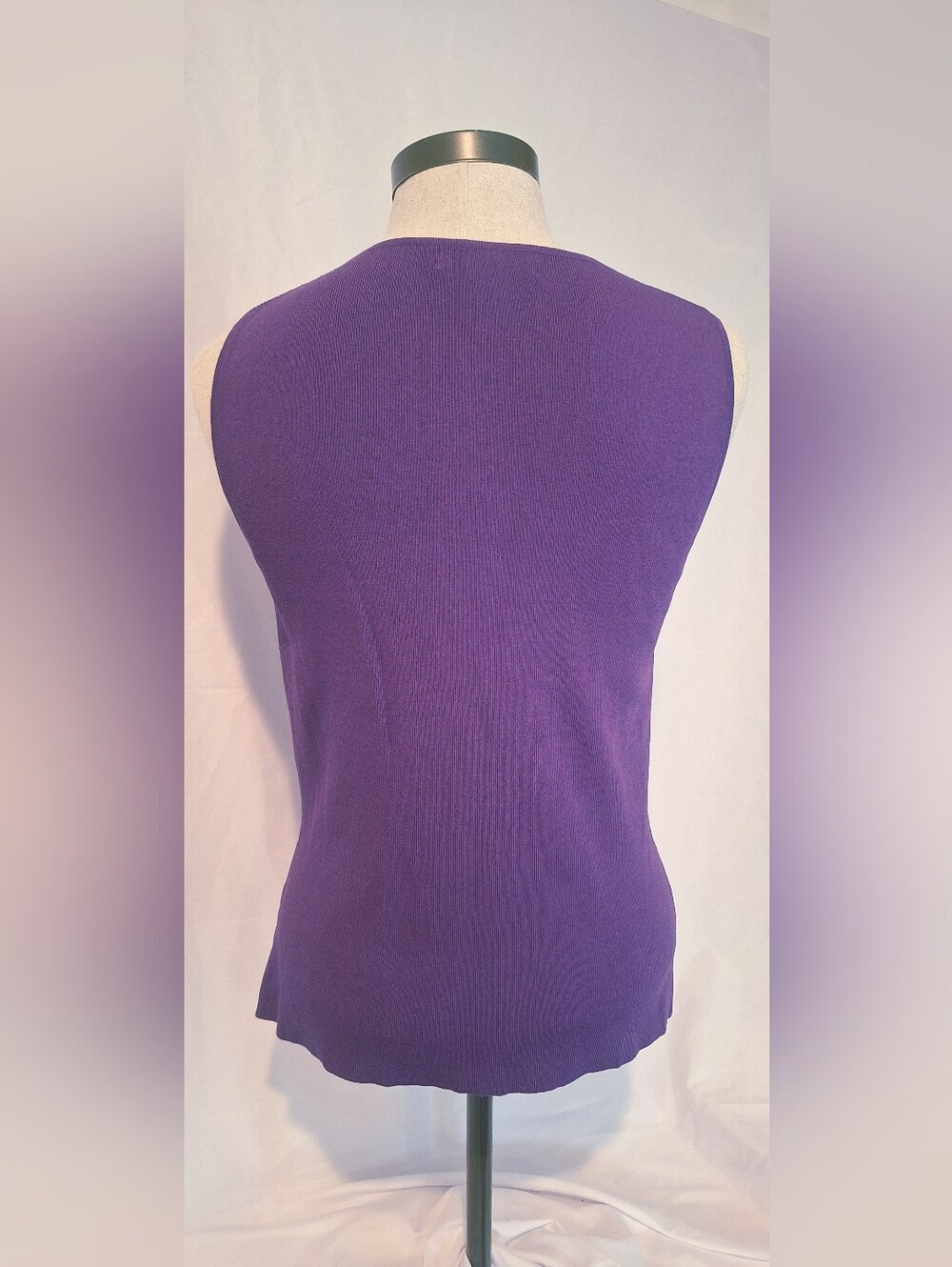 Cable & Gauge Purple Ribbed Square-Neck Tank - Picture 3 of 3